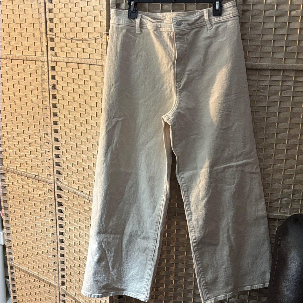 Beige Wide-Leg Pants